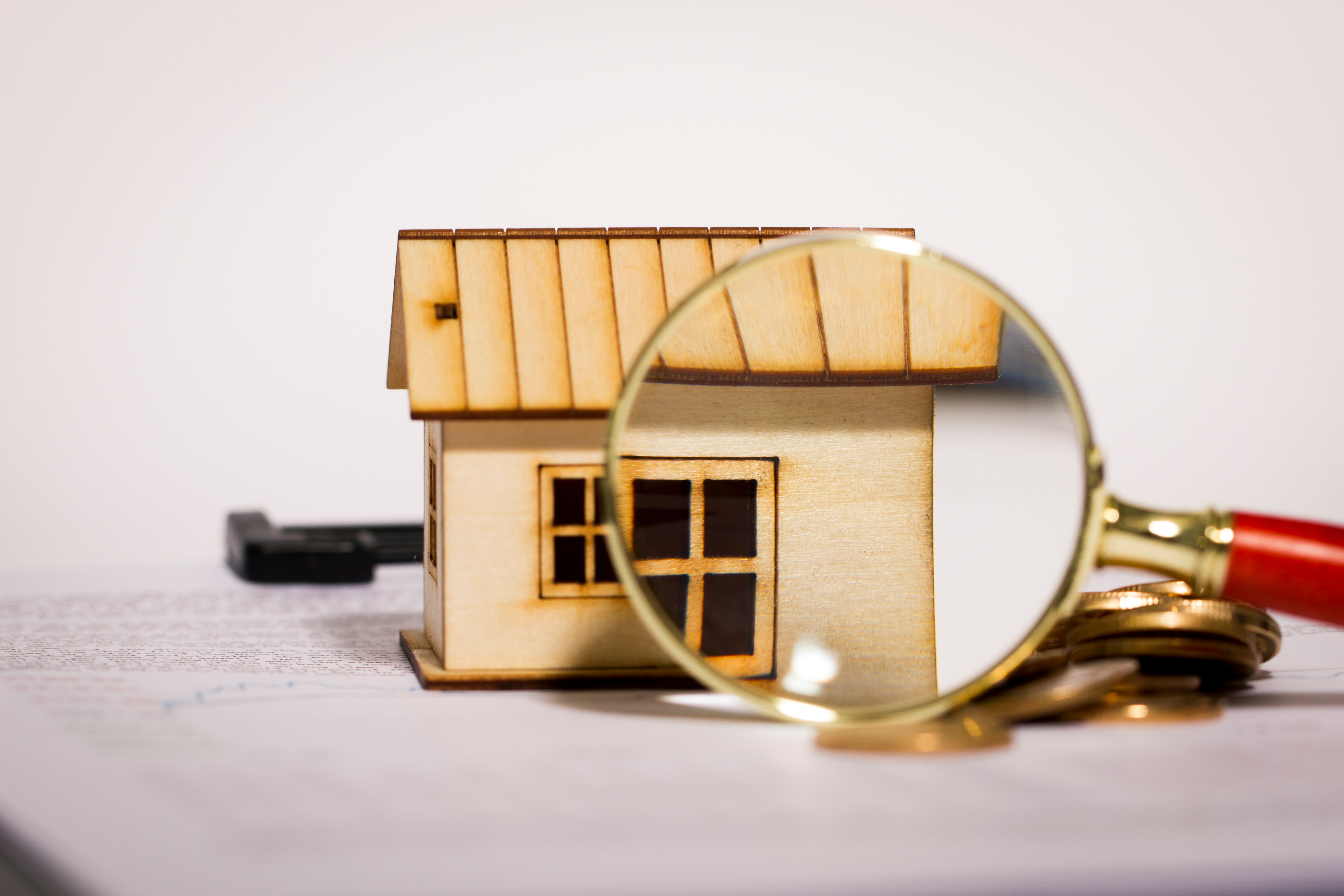 House behind a magnifying glass
